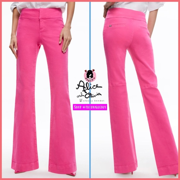 Alice + Olivia Olivia Pink Bootcut Denim Jeans - Picture 14 of 16